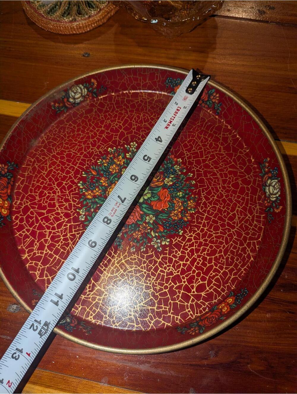 Vintage Daher Decorated Ware Floral Round Tray Made in England